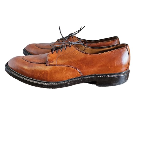 ALLEN EDMONDS WALTON LEATHER split TOE OXFORD SHOES Size 12A 2143 w/flannel bags main image 4